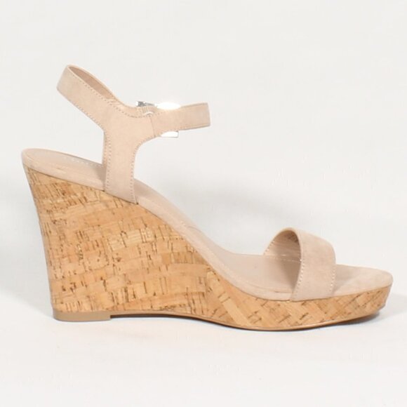 CHARLES David Amputee Cork Wedge Peep Toe New Left Single Shoe High Heel Suede - Picture 3 of 5